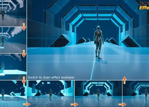 网格场景扫描特效 Scan Grid Effect