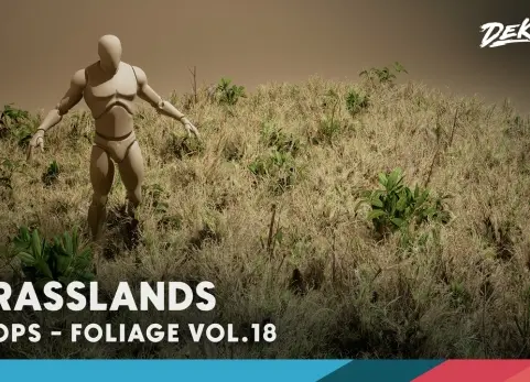 植物群第18卷 - 草原（低多边形） Foliage VOL.18 - Grasslands (Low Poly)