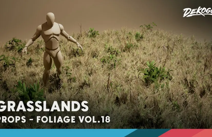 植物群第18卷 - 草原（低多边形） Foliage VOL.18 - Grasslands (Low Poly)