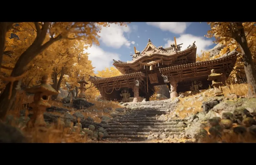 山庙（日本寺庙、古寺、神社、封建时期的日本）Mountain Temple (Japanese Temple, Ancient Temple ...