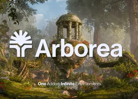 blender插件 Arborea v1.03 Pro 程序植物动画花草树环境包完整资产库