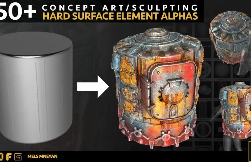 150多个硬表面/道具阿尔法通道 150+ Hard Surface - Prop Alphas