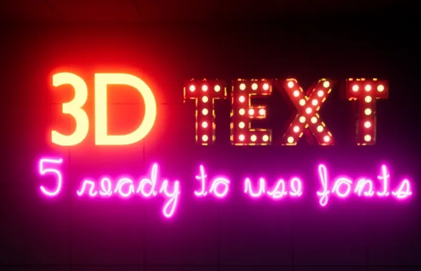 3D文字生成器 - 叙事性设计 - 自定义字体 3D Text Generator - Diegetic Design - Custom Fonts