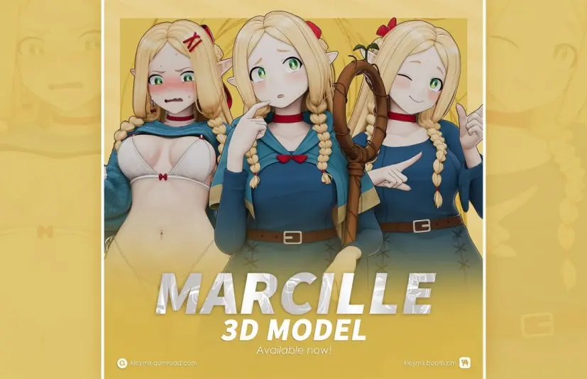马西耶模型（T姿势 + 服装变体 + 非安全内容选项）Marcille Model (T pose + Outfit Variations + NSFW Options)