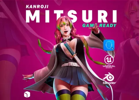 甘露寺蜜璃 - 《鬼灭之刃》 - Mitsuri Kanroji - Demon Slayer - Blender 3D