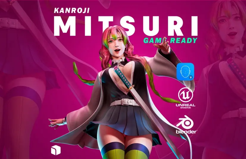 甘露寺蜜璃 - 《鬼灭之刃》 - Mitsuri Kanroji - Demon Slayer - Blender 3D