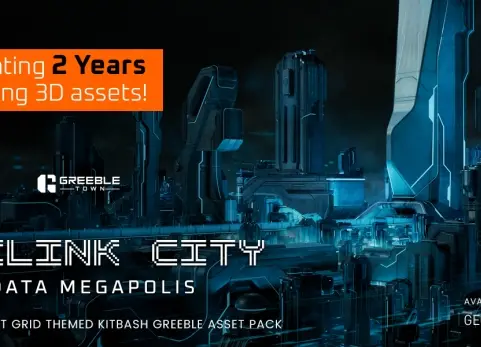 阿克灵克城 - 数据大都市组合建筑模型 Arclink City - Data Megapolis Kitbash Buildings