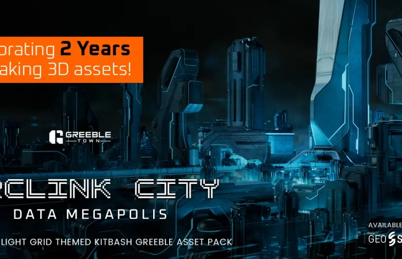 阿克灵克城 - 数据大都市组合建筑模型 Arclink City - Data Megapolis Kitbash Buildings