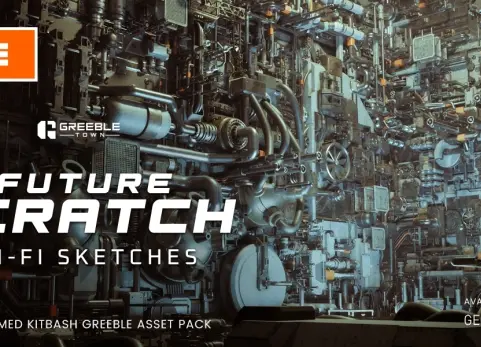 免费的未来题材刮擦画科幻创意素材——科幻主题素材合集 Future Scratch Sci-Fi Sketches