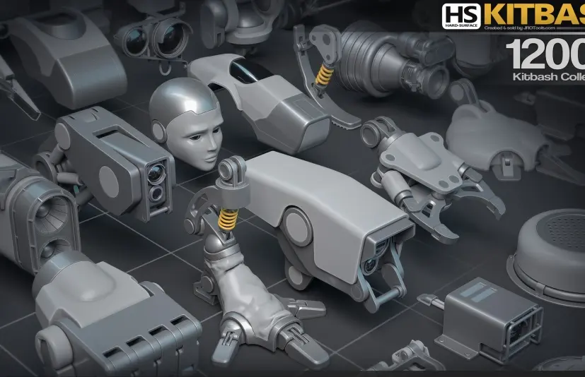 硬表面组合模型集合 Hard-Surface Kitbash Collection