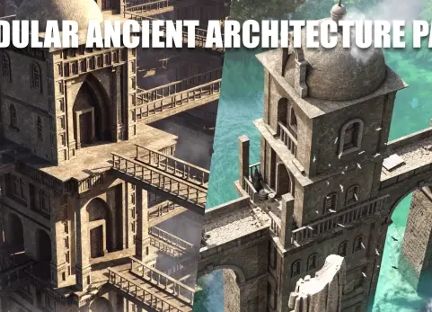 模块化古建筑资源包 Modular Ancient Architecture Asset Pack