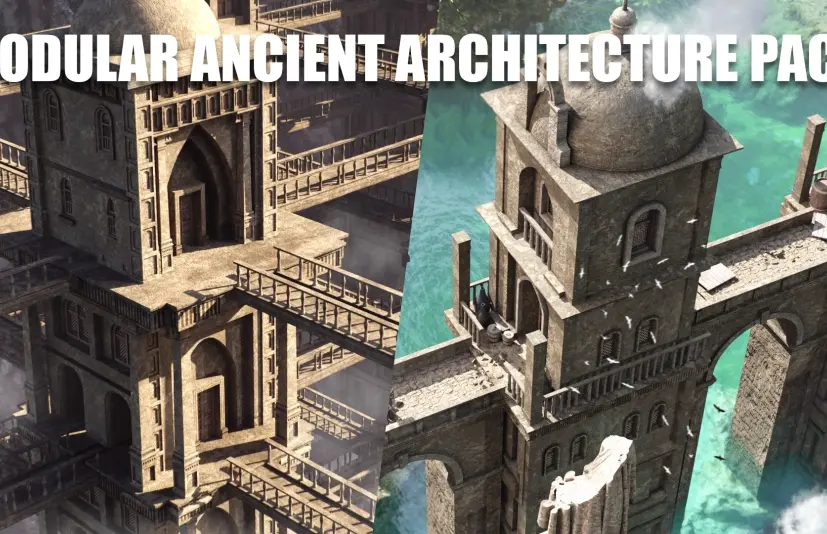 模块化古建筑资源包 Modular Ancient Architecture Asset Pack