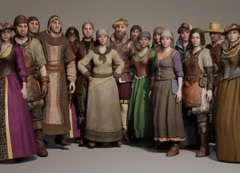 模块化中世纪非玩家角色 - 数字人类 - 男性_女性 Modular Medieval NPC - Metahuman - Male_Female