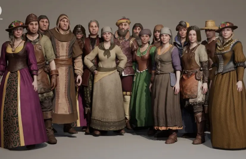 模块化中世纪非玩家角色 - 数字人类 - 男性_女性 Modular Medieval NPC - Metahuman - Male_Female