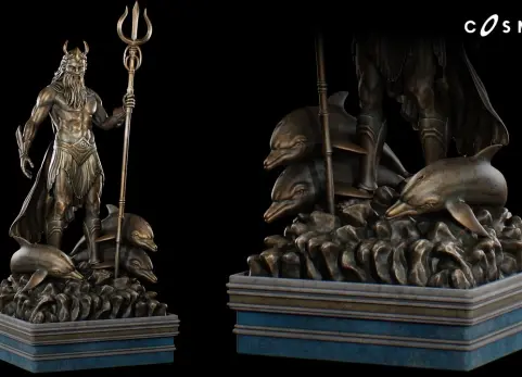 波塞冬雕像 古代神话罗马道具 3D 艺术 Poseidon Statues