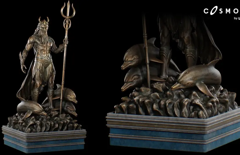 波塞冬雕像 古代神话罗马道具 3D 艺术 Poseidon Statues