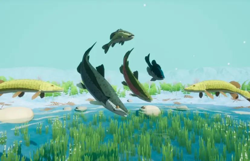 鱼群AI系统蓝图动画  Beefy Bass (Niagara Fish System)