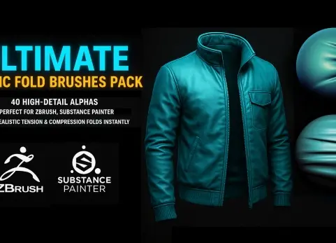 40支布料画笔 - 拉伸与压缩褶皱 40 Fabric Brushes - Tension & Compression Folds