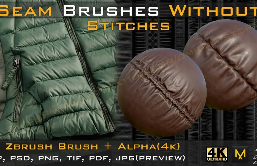 50支无针缝刷（4k）+Alpha -第03卷  50 Seam Brushes