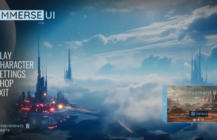 游戏主菜单 - 3D用户界面 - 3D沉浸式用户界面 Game Main Menu - 3D UI - 3D Immerse UI