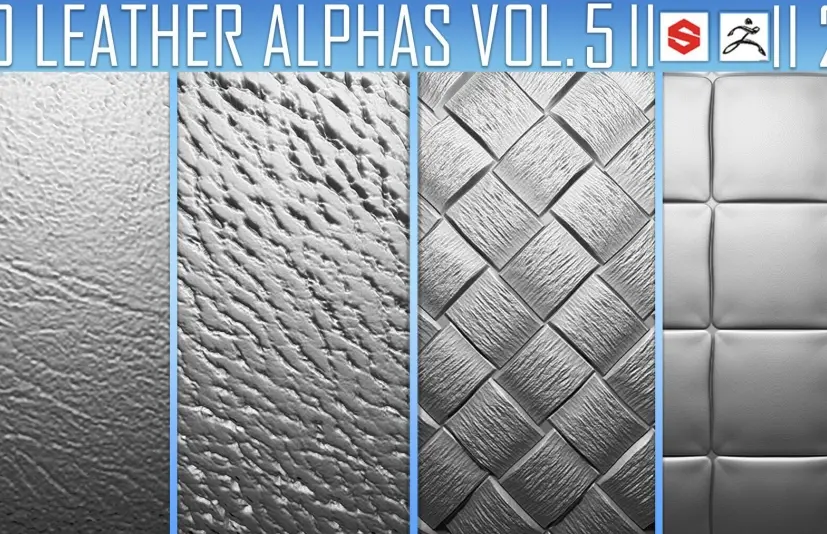 20 款皮革阿尔法第 5 卷 20 Leather Alphas Vol.5 (ZBrush, Substance, 2K)