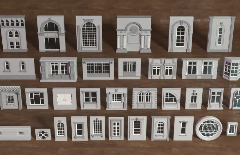 建筑立面合集5 - 35件 Building Facade Collection 5 - 35 pieces