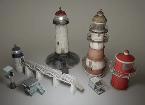 小型建筑 第4卷 - 海滨  Small Structures VOL.4 - Oceanside [ Low Poly ]