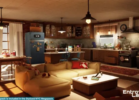 风格化纽约公寓（室内模块化纽约环境） Stylized New York Apartment ( Interior Modular NYC Environment)