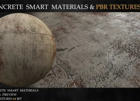 20种混凝土智能材料和PBR纹理 - 第2卷 20 CONCRETE SMART MATERIALS & PBR TEXTURES-VOL 2