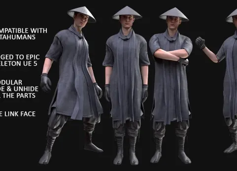 男性战士 - 模块化 - 绑定 Man Warrior - Modular - Rigged