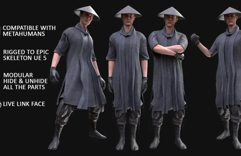 男性战士 - 模块化 - 绑定 Man Warrior - Modular - Rigged