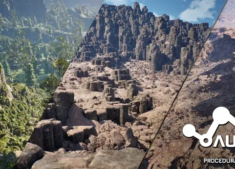 自动程序化岩壁效果AutoEnv Procedural Rock Cliffs