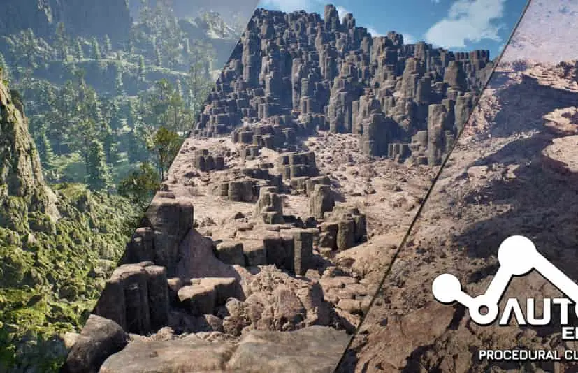 自动程序化岩壁效果AutoEnv Procedural Rock Cliffs