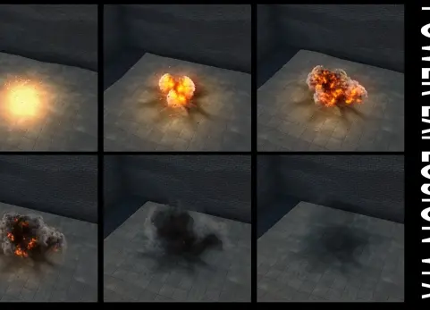 能量爆炸视觉特效包 // 彩色爆炸 // 尘土与沙尘爆炸 Power Explosions VFX Pack