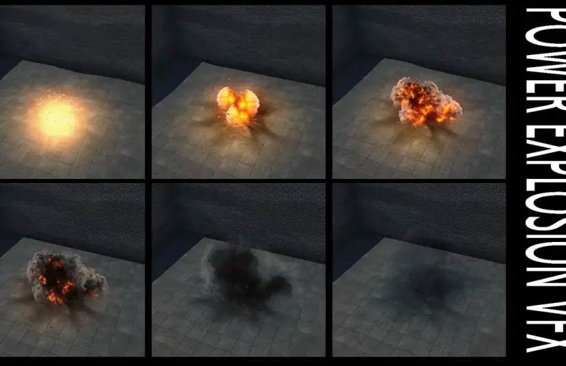 能量爆炸视觉特效包 // 彩色爆炸 // 尘土与沙尘爆炸 Power Explosions VFX Pack