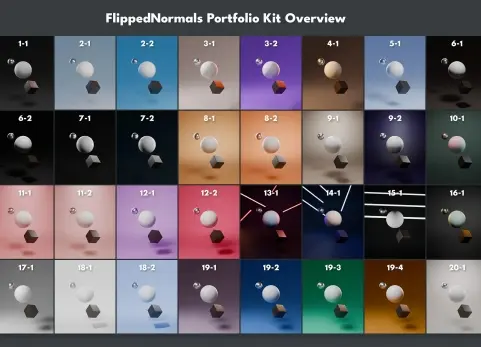 blender灯光渲染作品集工具包 FlippedNormals Portfolio Kit