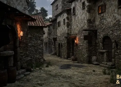 中世纪意大利村庄环境 Medieval Italian Village Environment