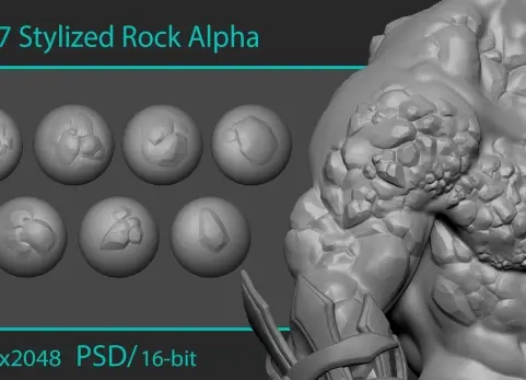 风格化的石头遮罩贴图 Stylized stone alphas