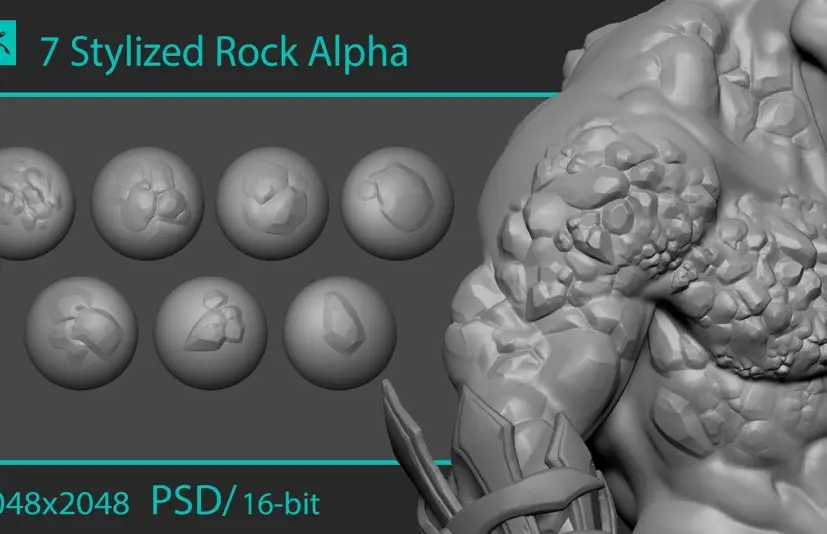 风格化的石头遮罩贴图 Stylized stone alphas