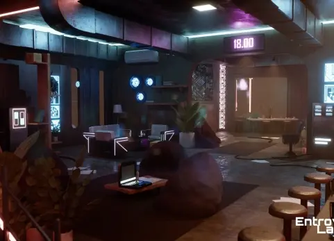 赛博朋克风格公寓室内环境 Cyberpunk Apartment Interior Environment