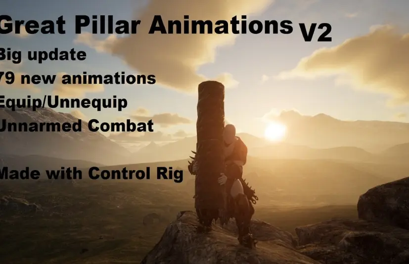 大支柱动画集控制 rig 动画 Great Pillar Animset Control Rig Animations