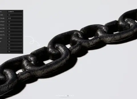 可平铺的金属链条材质 Tileable Metal Chain Material