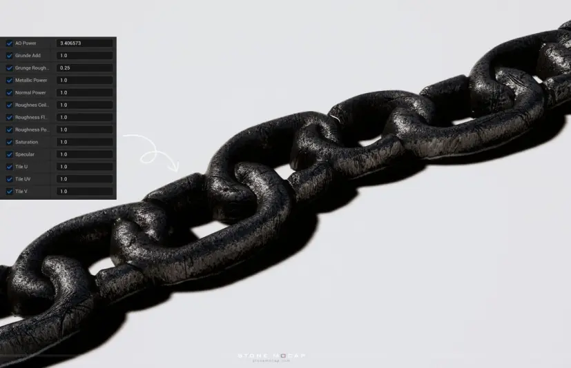 可平铺的金属链条材质 Tileable Metal Chain Material