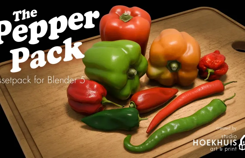Pepper 资源包 - Blender 5.0 的资源包 The Pepper Pack - asset pack for Blender 5.0