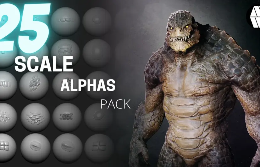 25种缩放阿尔法和VDM笔刷 25 Scale Alphas and VDM Brush