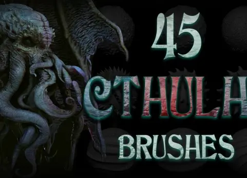 45个克苏鲁生物笔刷 Zbrush + Blender - 45 Cthulhu Creature Brushes