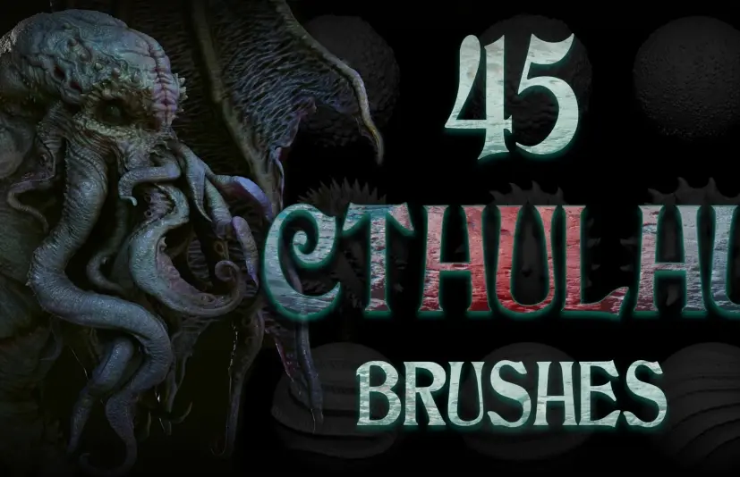 45个克苏鲁生物笔刷 Zbrush + Blender - 45 Cthulhu Creature Brushes