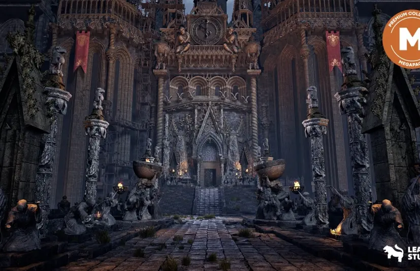 黑暗幻想城堡环境超级包（幻想城堡 魂系风格 幻想 3D） Dark Fantasy Castle Environment Megapack ( Fantasy Castle Soulslike Fantasy 3D )