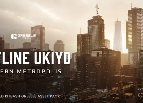 blender天际浮世绘·摩登都市3D模型 - Skyline Ukiyo Modern Metropolis