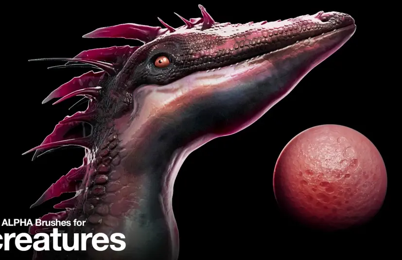 32款生物主题阿尔法笔刷 32 Alpha Brushes for Creatures